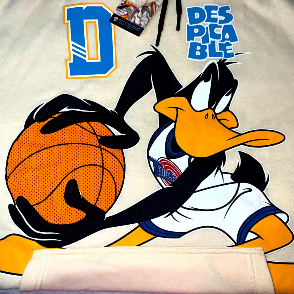 Men’s Cream Sweater with Space Jam character Daffy Duck